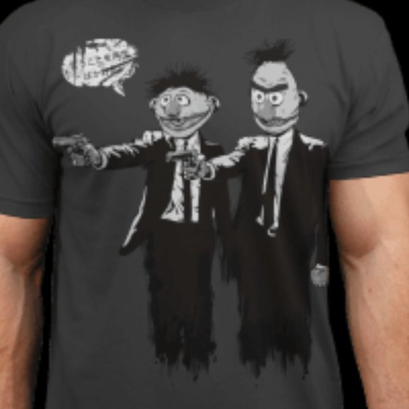 Defiant Bert and Ernie Pulp Fiction T-shirt MINT - Picture 2 of 5